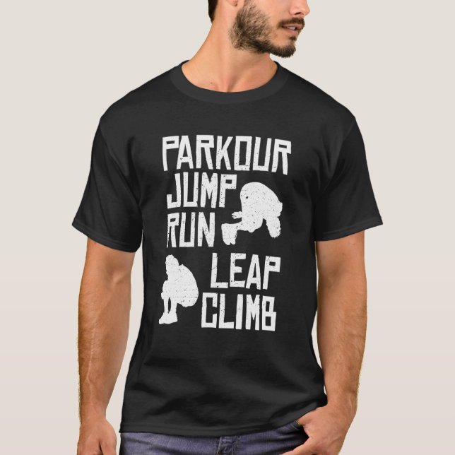 T-shirt Parkour T Jump Run Leap Grimpe (Devant)