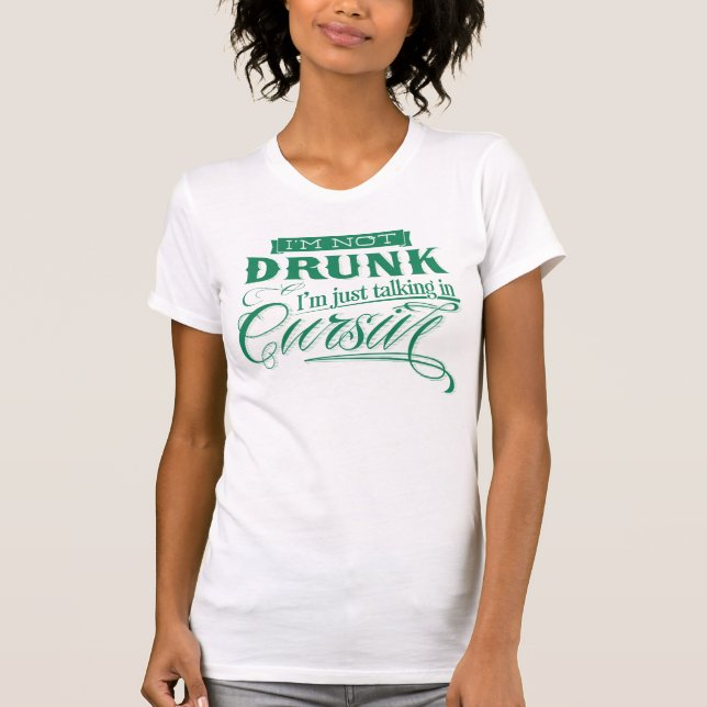 T-shirt Parler dans le Cursive (Devant)