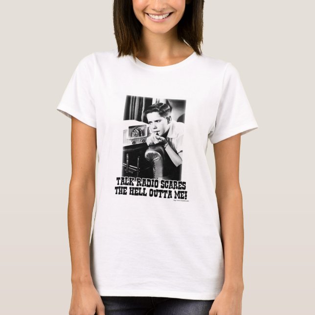 T-shirt Parler Radio Est Effrayant Art Rétro Moto (Devant)