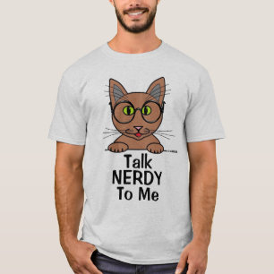 T-shirt Parlez NERDY À Moi Lunettes de vue Cat Funny Pun T