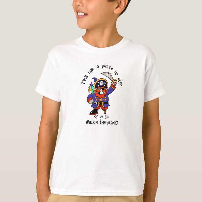 T-shirt Parlez Pirate ou marchez sur la planche - C'est la (Devant)