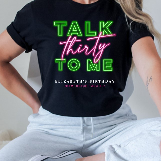 T-shirt Parlez Trente Pour Moi Sale 30 Neon Vert & Rose (Créateur téléchargé)