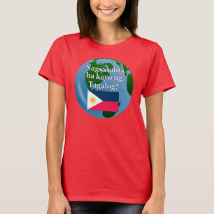 T-shirt Parlez-vous le tagalog ? en tagalog. Drapeau et gl