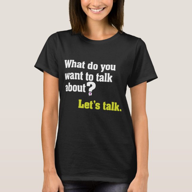 T-shirt Parlons Question sur sombre (Devant)