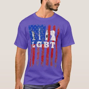 T-shirt Parodie LGB Funny Liberty Guns Bière drapeau améri