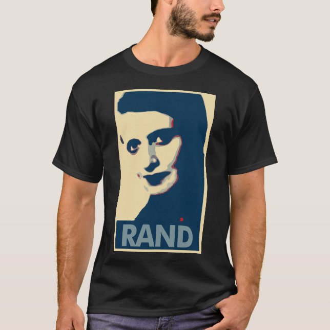 T-shirt Parodie politique d'affiche d'Ayn Rand (Devant)