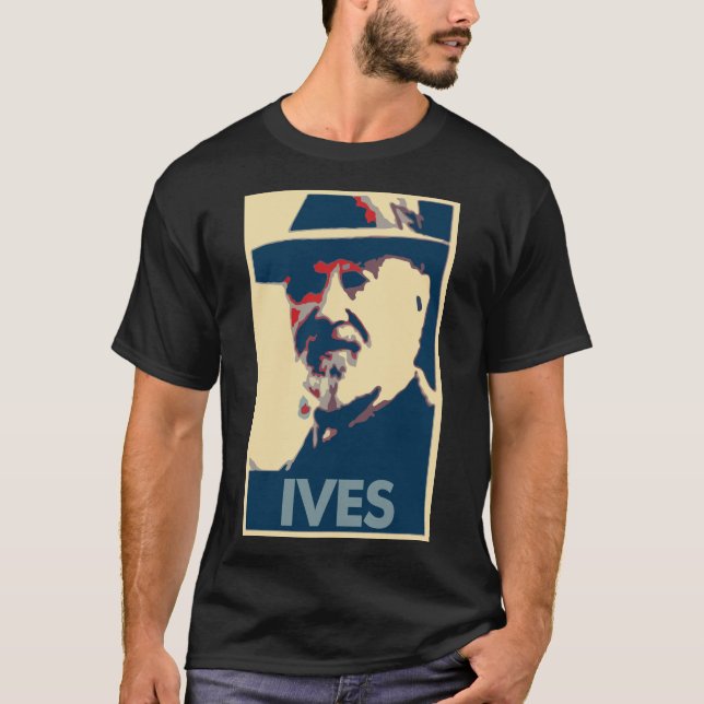 T-shirt Parodie politique d'affiche de Charles Ives (Devant)
