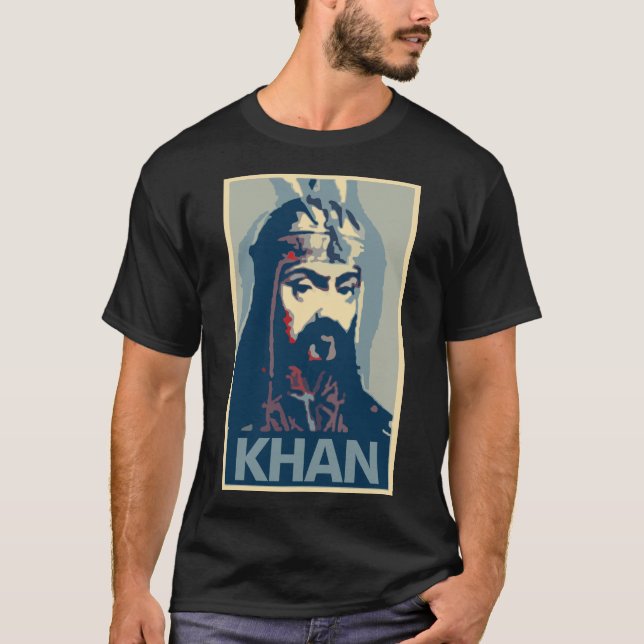 T-shirt Parodie politique d'affiche de Genghis Khan (Devant)