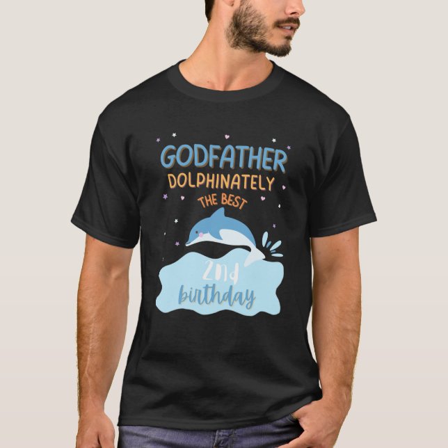 T-shirt Parrain 2e anniversaire Dolphin Anniversaire Party (Devant)