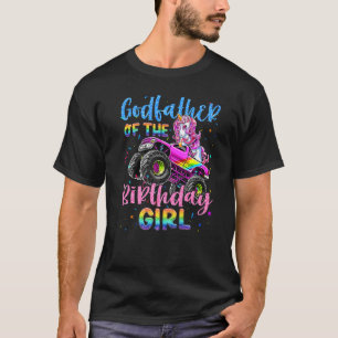 T-shirt Parrain De L'Anniversaire Girl Racing Unicorn Mons