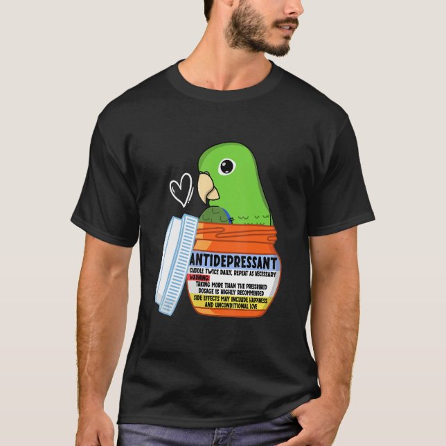 T-shirt Parroquet doux antidépresseur I Parrotlet vert (Devant)