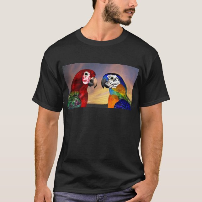 T-SHIRT PARROS HYPER /ARA ROUGE ET BLEU (Devant)