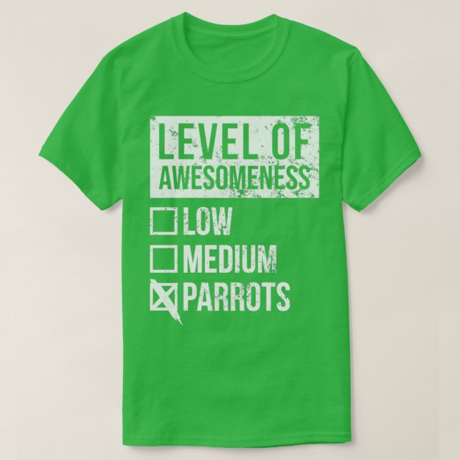 T-shirt Parrot Amusant Art Niveau De Perroquets 2 (Design devant)
