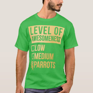 T-shirt Parrot Amusant Art Niveau de perroquets en or