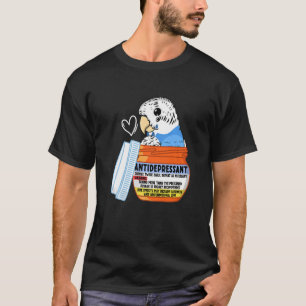 T-shirt Parrot Antidépresseur Ier Blue Budgie Budgeriga