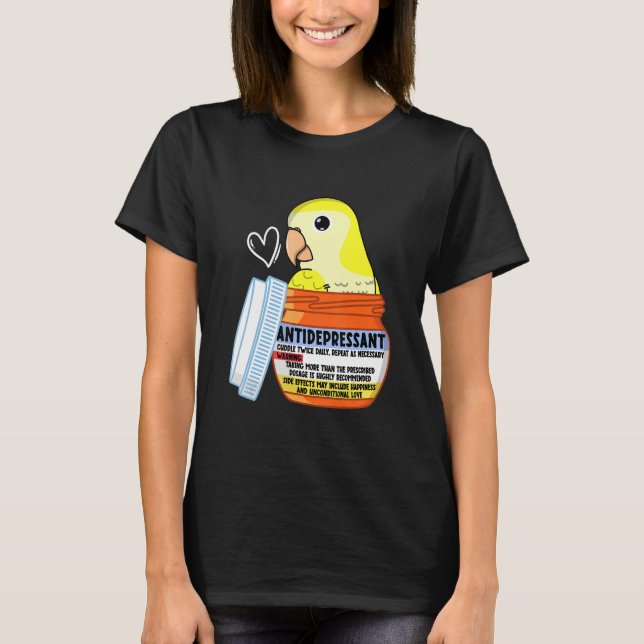 T-shirt Parrot antidépresseur mignon I Parakeet moine jaun (Devant)