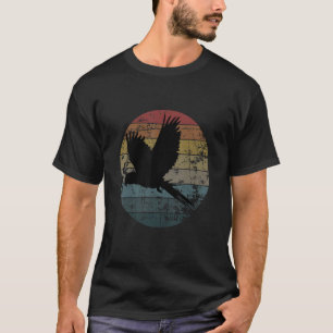 T-shirt Parrot Bird Vintage dénudé Style Rétro Silhoue