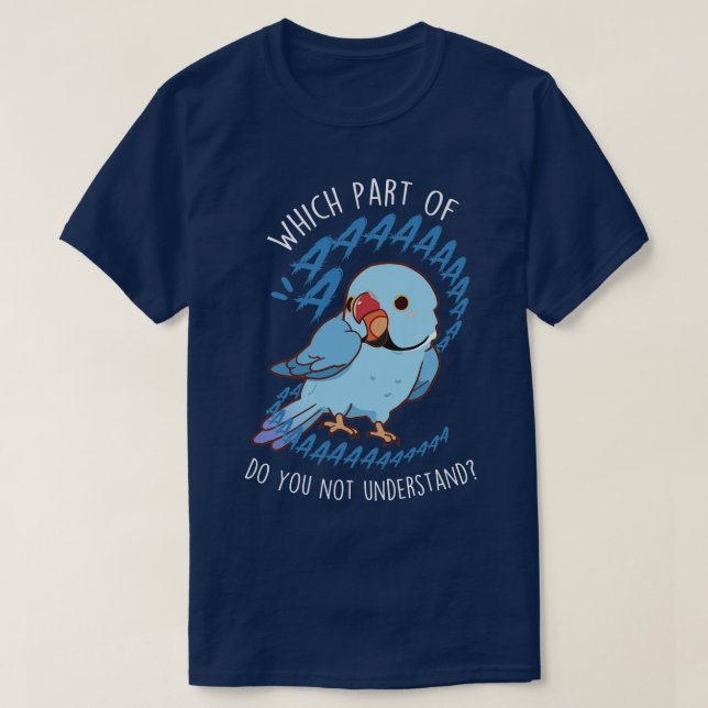 T-shirt Parrot bleu indien Ringneck Aaaa (Design devant)