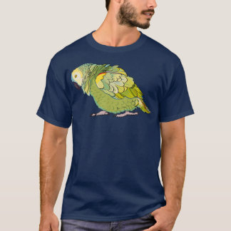 T-shirt Parrot d'Amazonie bleu feuilleté