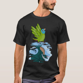 T-shirt Parrot & Dragon Reflection I Blue crowned Conure
