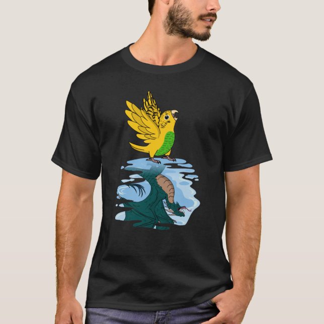 T-shirt Parrot & Dragon Reflection I Yellow Budgie Budgeri (Devant)