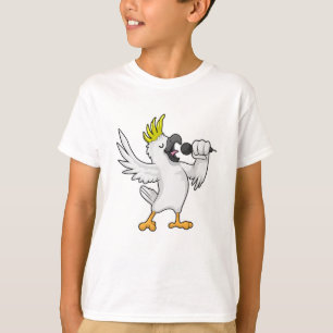 T-shirt Parrot en chanteur avec microphone