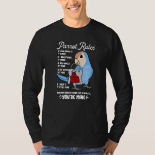 T-shirt Parrot House Règles C'est à moi Je Peach-Face Blue