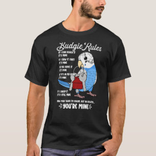 T-shirt Parrot House Rules C'est à moi I Blue Budgie Budge