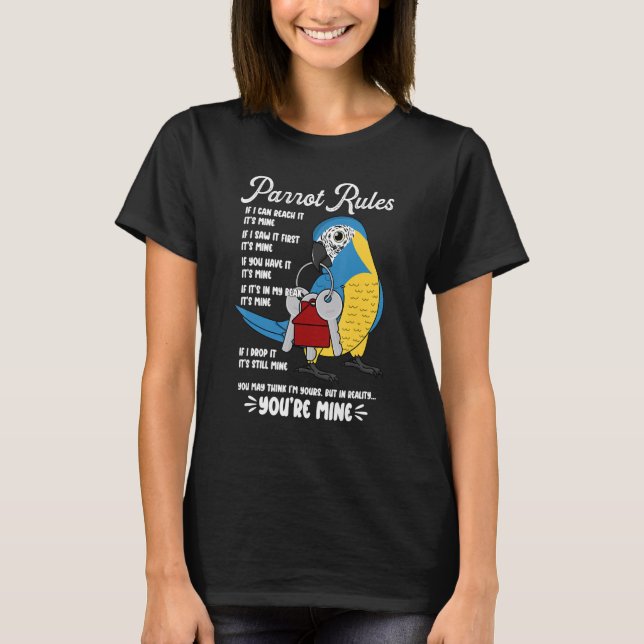 T-shirt Parrot House Rules It's Mine I Blue-throated Macaw (Devant)
