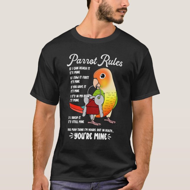T-shirt Parrot House Rules It's Mine I Green Cheek Pineapp (Devant)