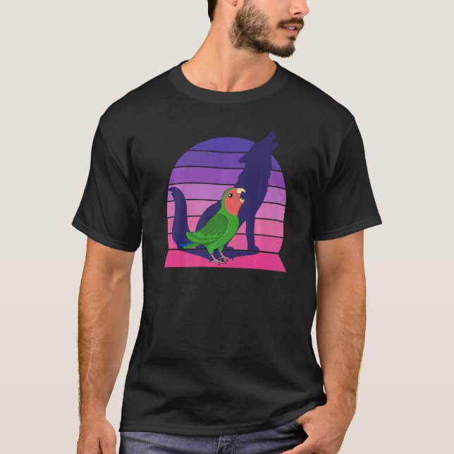 T-shirt Parrot I Howling Wolf Je hurle Rosy face vert (Devant)