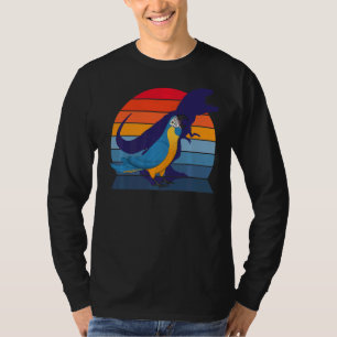 T-shirt Parrot rétro I Tyrannosaurus Rex I Bleu à gorge M