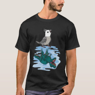 T-shirt Parrot & Rex Réflexion I Blanc visage Grey Cockati