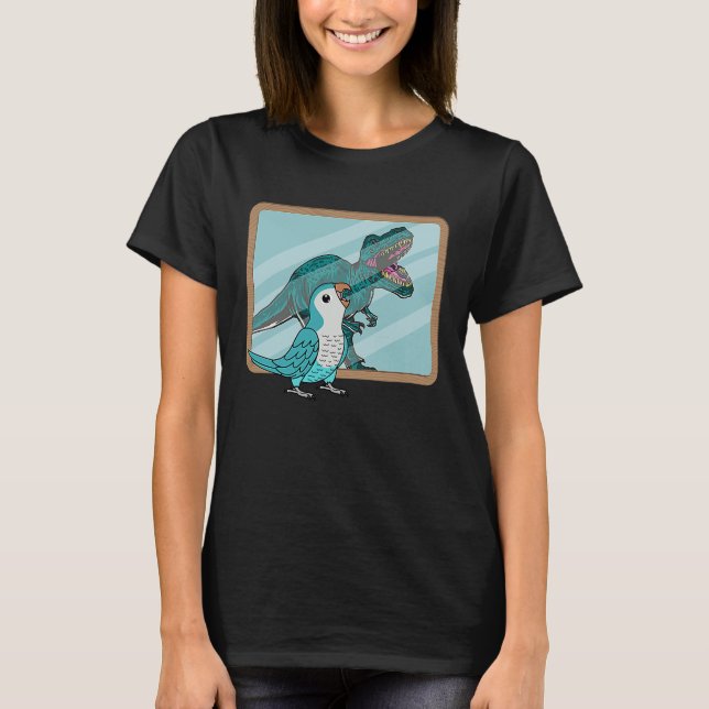 T-shirt Parrot & Rex Réflexion I Blue Monk Parakeet Quake (Devant)