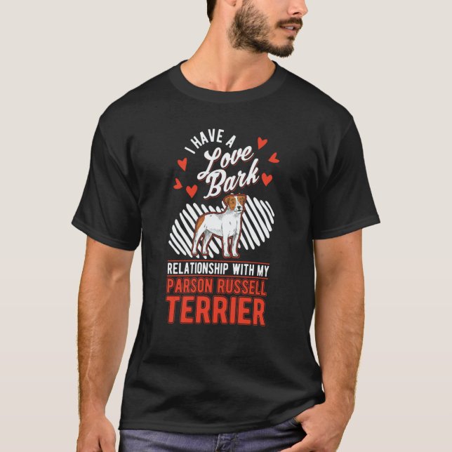 T-shirt Parson Russell Terrier Valentine's Day Parson Russ (Devant)