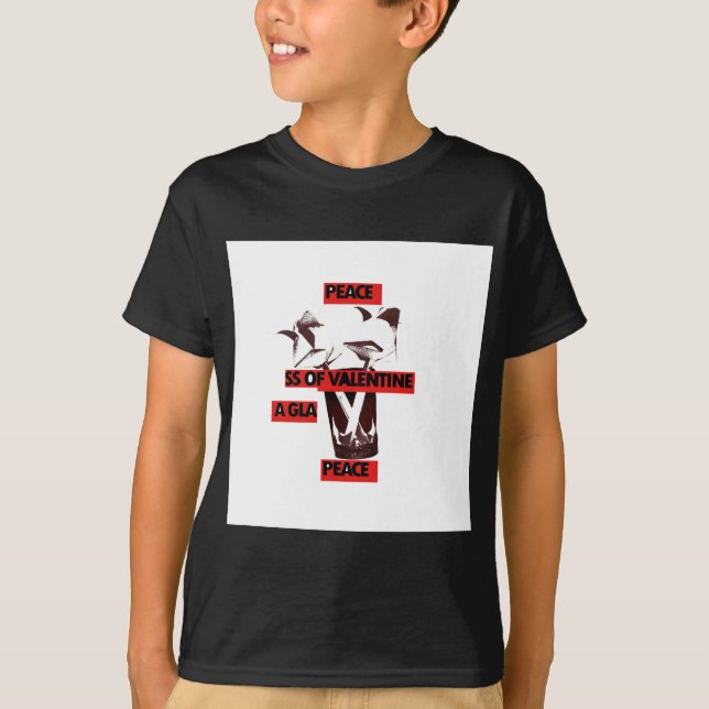 T-shirt Partagez l'amour : Un verre de Saint Valentin (Devant)