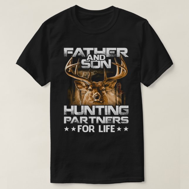 T-shirt Partenaires de chasse père et fils pour la vie T-s (Design devant)