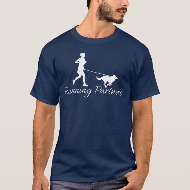 T-shirt Partenaires en cours Amoureux des chiens Canicross (Devant)