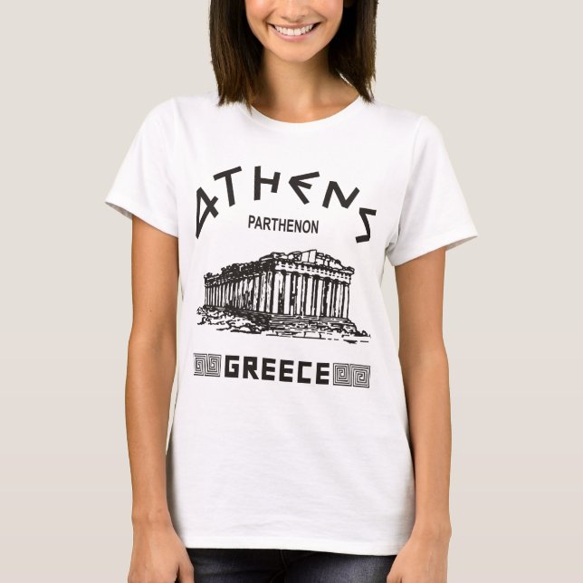 T-shirt Parthenon - Athènes - Grec (noir) (Devant)
