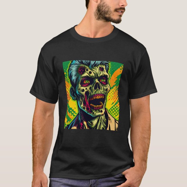 T-shirt Parti d'Halloween Zombie éffrayant (Devant)