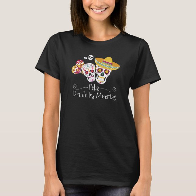 T-shirt Parti Dia de Muertos coloré | Débardeur (Devant)