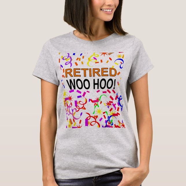 T-shirt Parti Woo Hoo Confetti à la retraite (Devant)