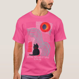 T-shirt Partial Solar Eclipse March 29 2025 Astronomy Cat