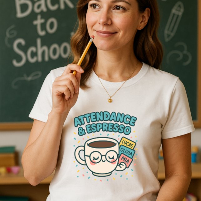 T-shirt Participation & Espresso ; Drôle Café de l'enseign (Créateur téléchargé)