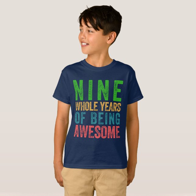 T-shirt Partie 9 d'enfant de fille de garçon de chemise (Devant entier)
