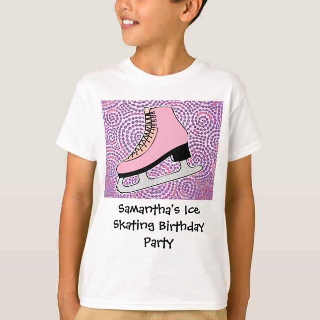 T-shirt Partie de patinage de glace, patin rose (Devant)