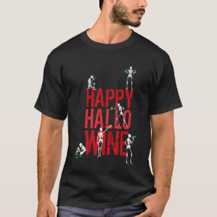 T-shirt Partie squelettique heureuse de vin de Hallowine