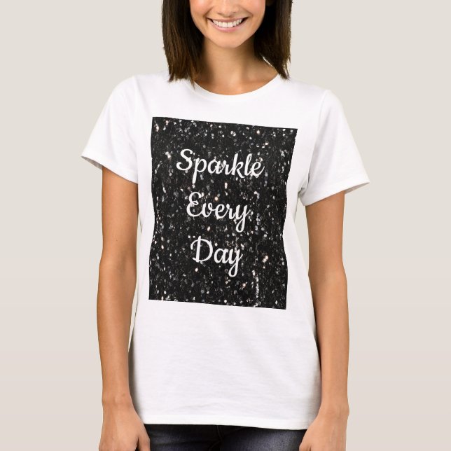 T-shirt Parties scintillant blanche brillante noire Étince (Devant)