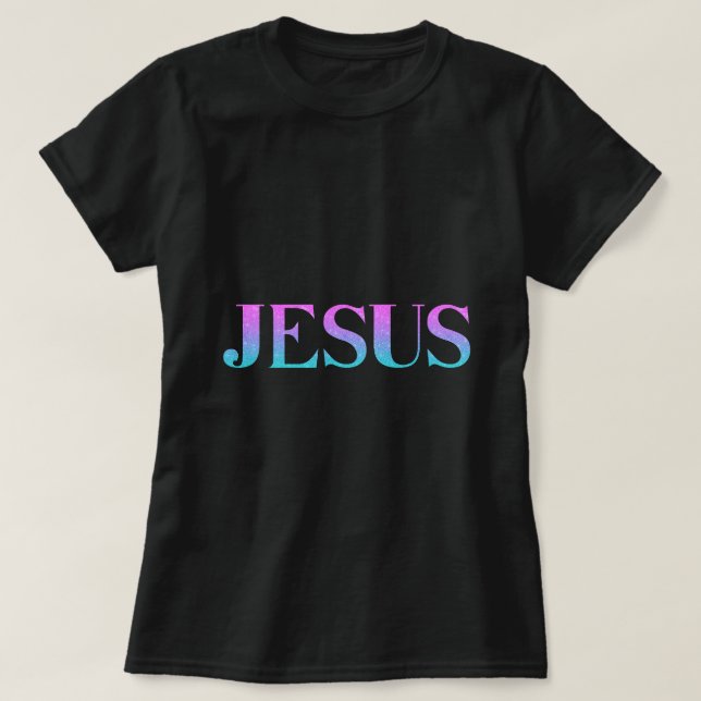 T-shirt Parties scintillant bleue rose mignonne Nom de Jés (Design devant)