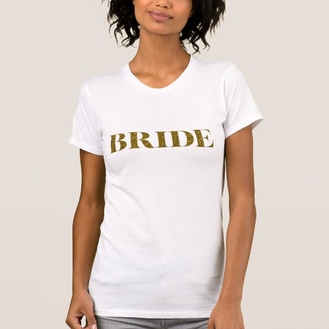 T-shirt Parties scintillant Bride Gold (Devant)